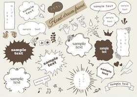 手绘风格创意对话框素材