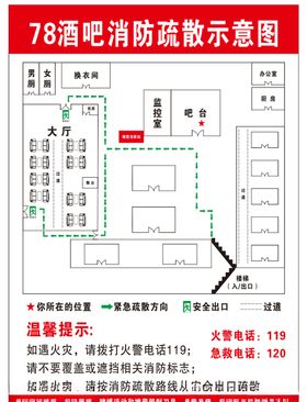 酒吧消防疏散图