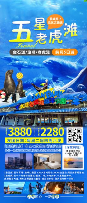 大连老虎滩旅游海报