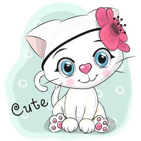 卡通猫小水彩画小彩绘小速写宠物画