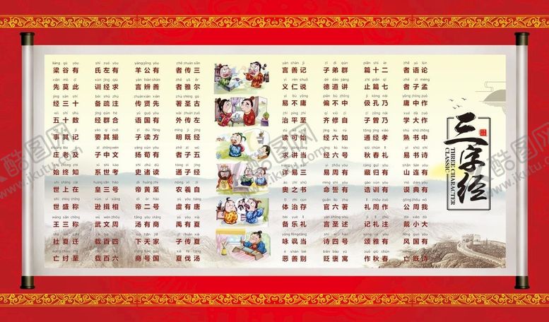 编号：18350209271337325842【酷图网】源文件下载-三字经