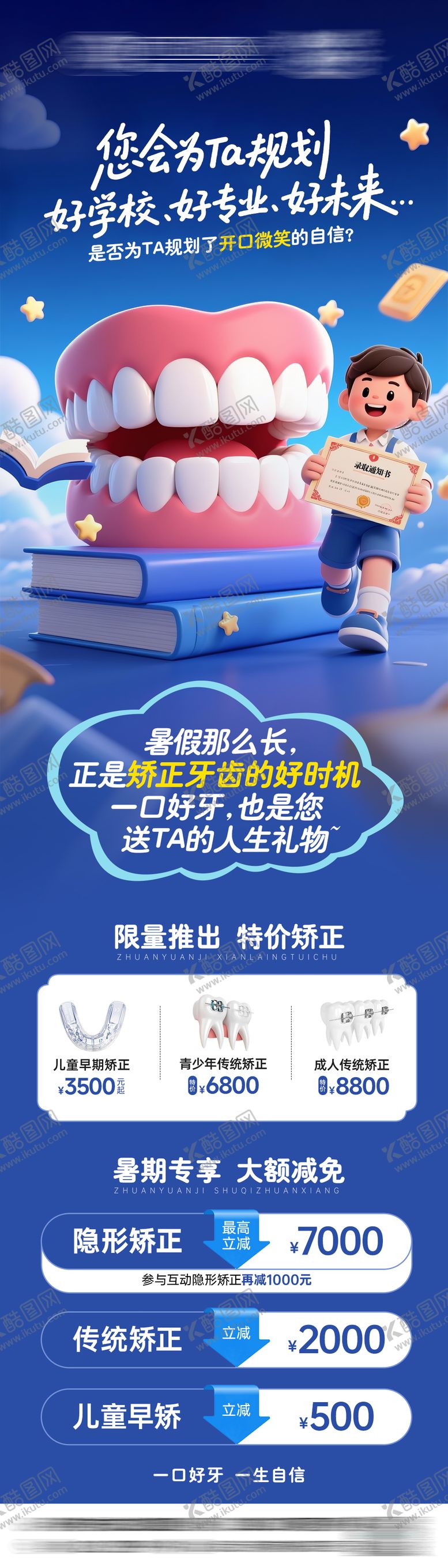 编号：30164907071211303478【酷图网】源文件下载-儿童正畸长图活动海报