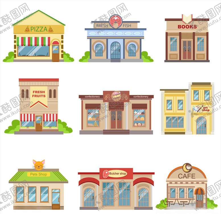 编号：87567810060510086591【酷图网】源文件下载-卡通建筑