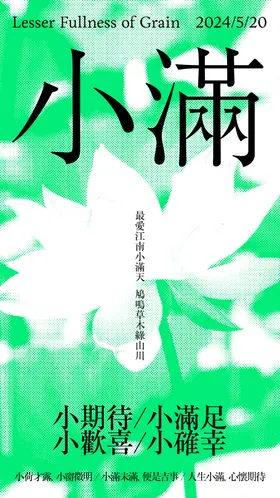 小满海报艺术感二十四节气荷叶