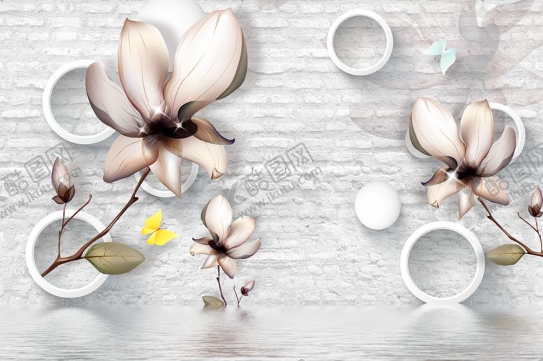 编号：20788409212324178160【酷图网】源文件下载-花卉背景墙