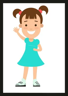 手绘儿童女孩卡通