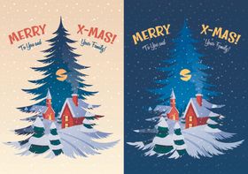 卡通圣诞节素材圣诞树背景设计