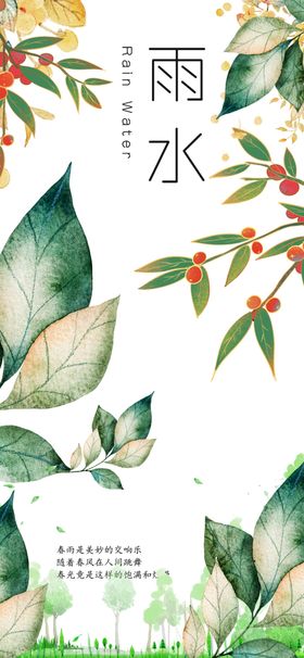 雨水节气插画