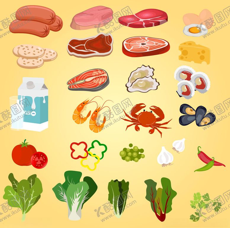 编号：73048211211748495723【酷图网】源文件下载-多样食材展示