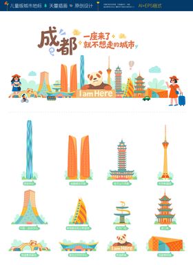 成都插画旅游海报