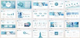 清新蓝白色系PPT模板
