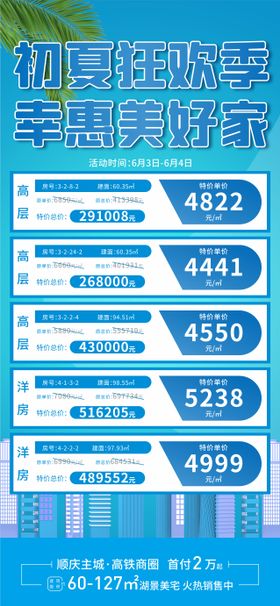 地产夏日特价房海报