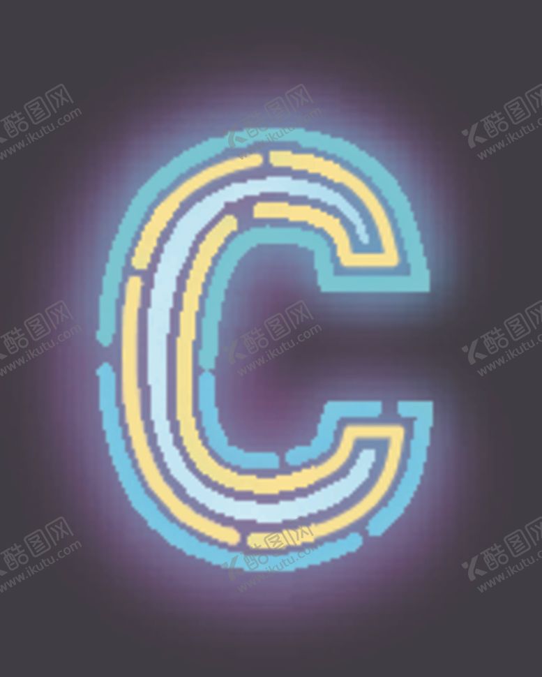 编号：64569809192308401427【酷图网】源文件下载-霓虹灯字母C