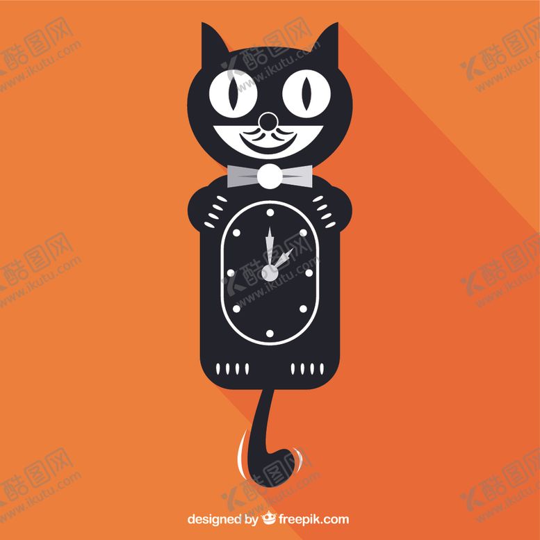 编号：79393109262120123075【酷图网】源文件下载-黑猫时钟