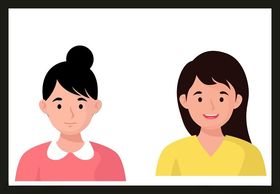 手绘女孩女人优雅美漂亮