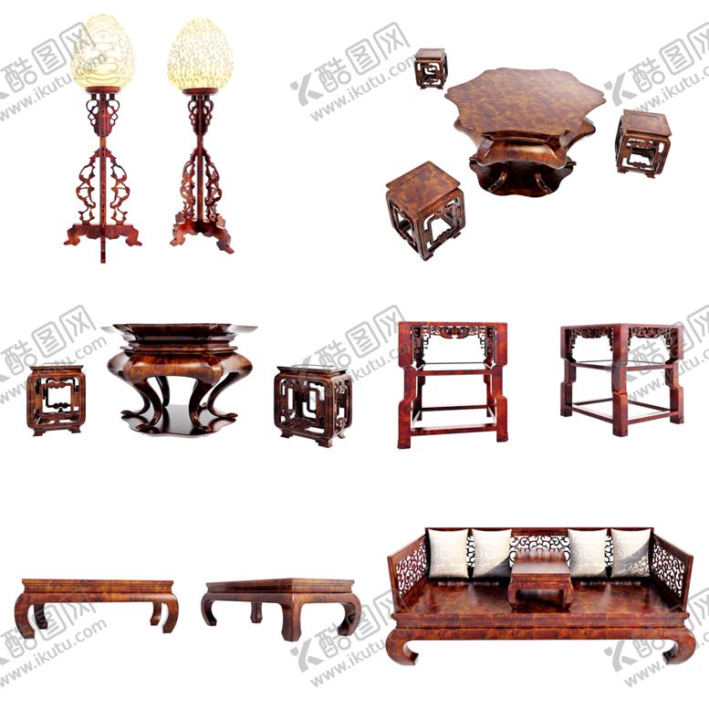 编号：44843409231830317743【酷图网】源文件下载-新中式红木实木家居