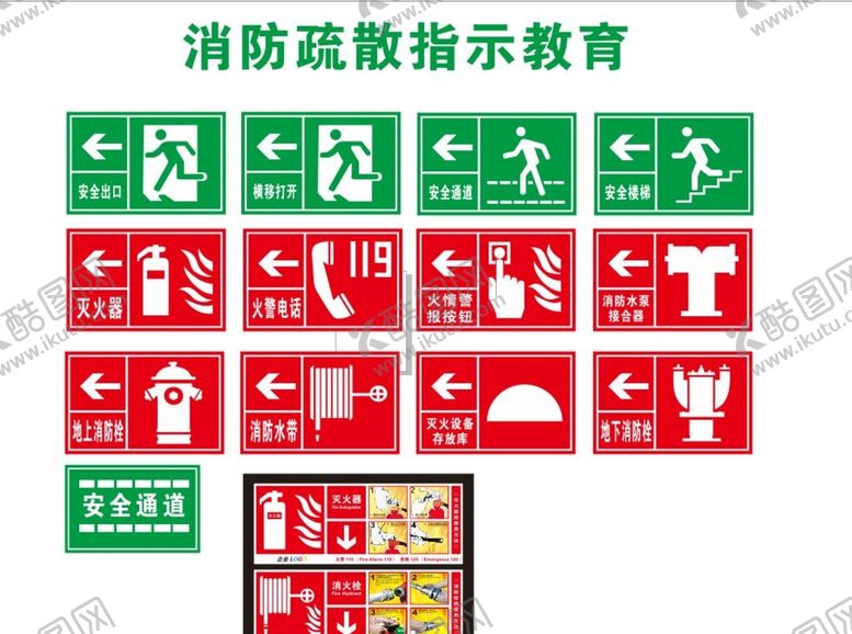 编号：40752309170946011238【酷图网】源文件下载-消防疏通指示