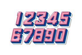 数字字体立体字形图标素材
