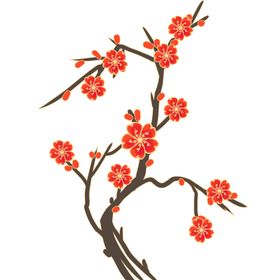 梅花插画海报图片水墨小清新