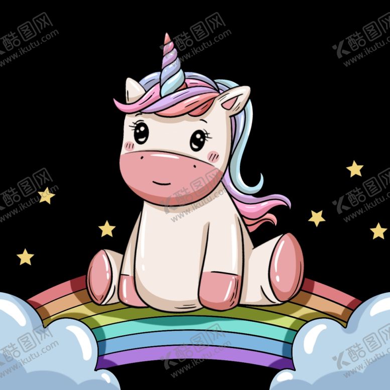 编号：67688510100929396352【酷图网】源文件下载-独角兽卡通动漫插画