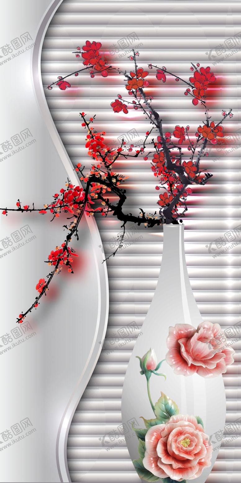 编号：99592605080428419645【酷图网】源文件下载-梅花窗帘纹路