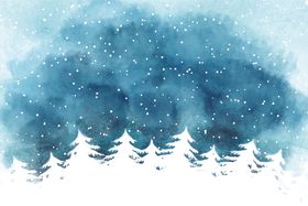 冬季雪景插画图案
