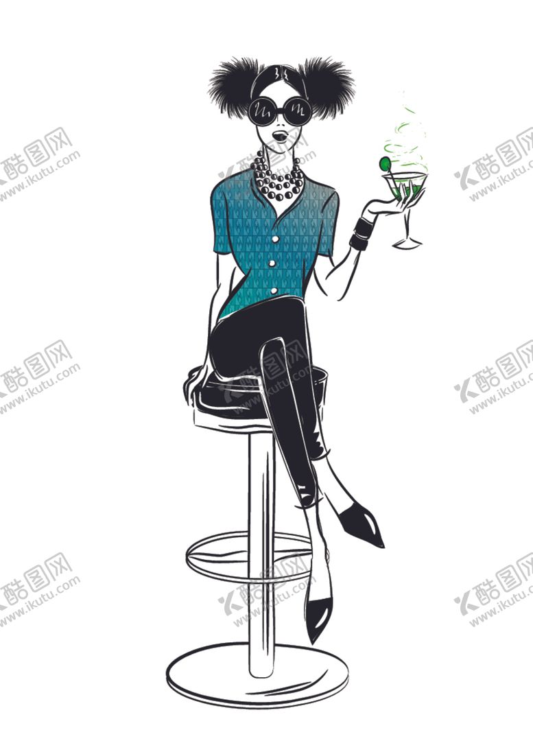 编号：95882309281212047550【酷图网】源文件下载-时尚服饰人物模特插画