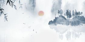 中式背景墙石纹山水电视