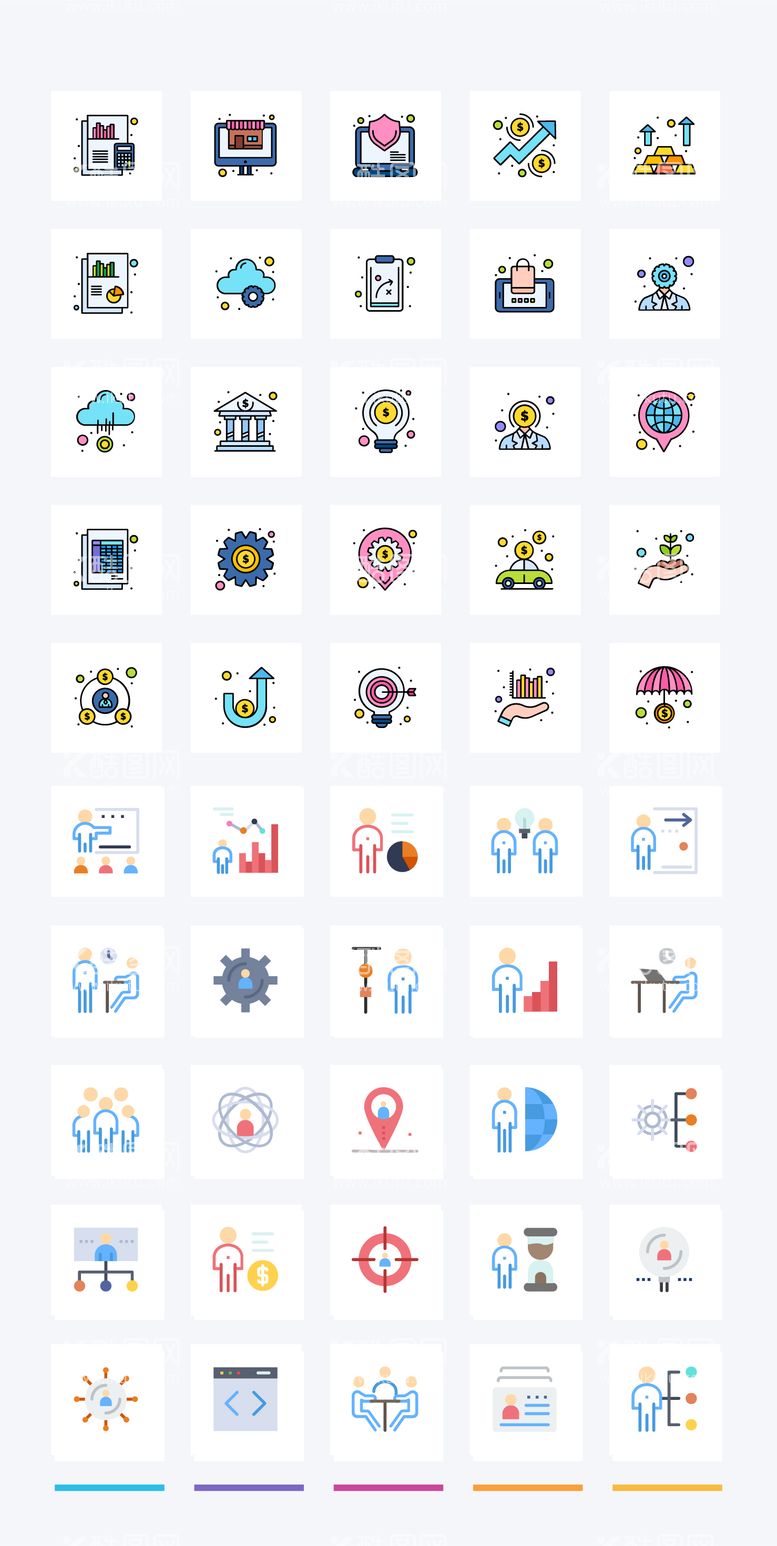 编号：16502212030216341527【酷图网】源文件下载-企业管理经济商务图标矢量