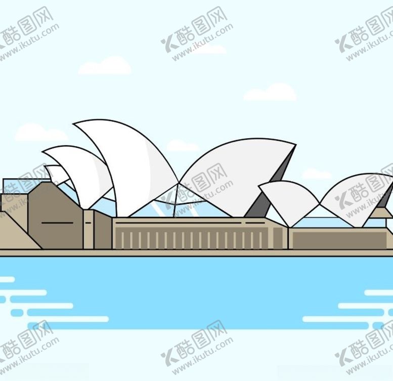 编号：37002609290539516659【酷图网】源文件下载-悉尼歌剧院矢量插画