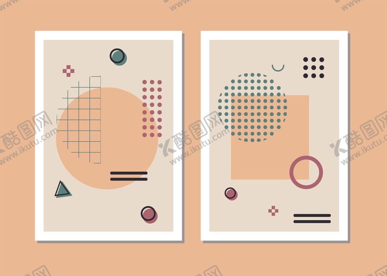 编号：83974210120004444676【酷图网】源文件下载-简约几何装饰画组合