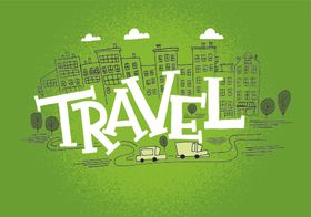 绿色旅行城市插画