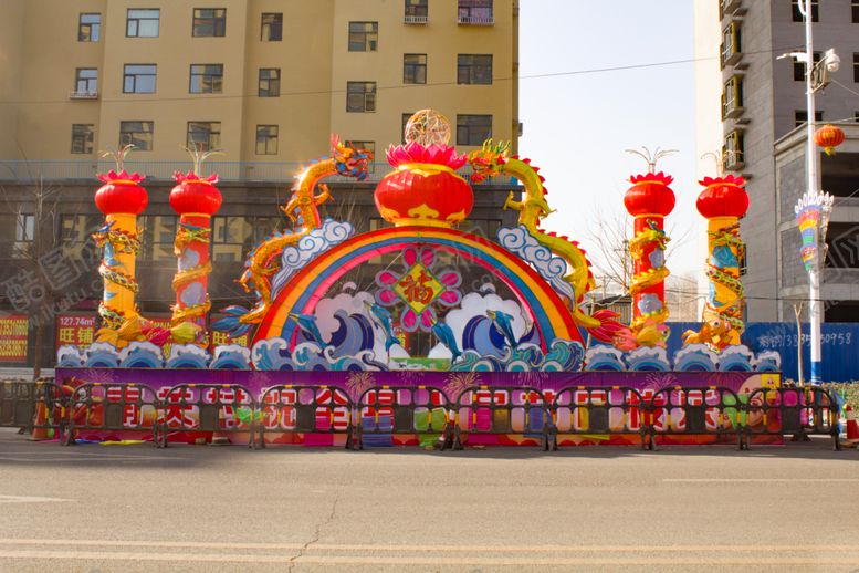 编号：34465111010230387845【酷图网】源文件下载-二龙戏珠彩灯