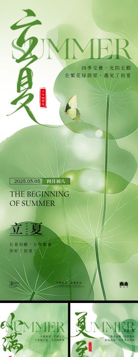 立夏小满夏至系列海报