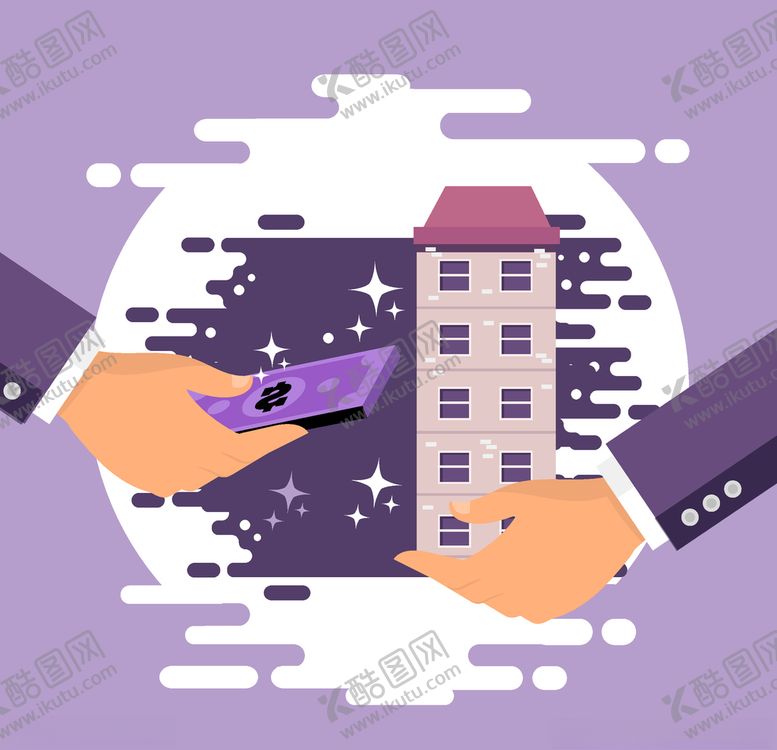 编号：73499707041838377704【酷图网】源文件下载-创意房屋交易的手臂插画