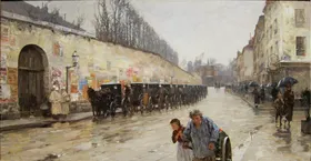 街景风景印象派油画