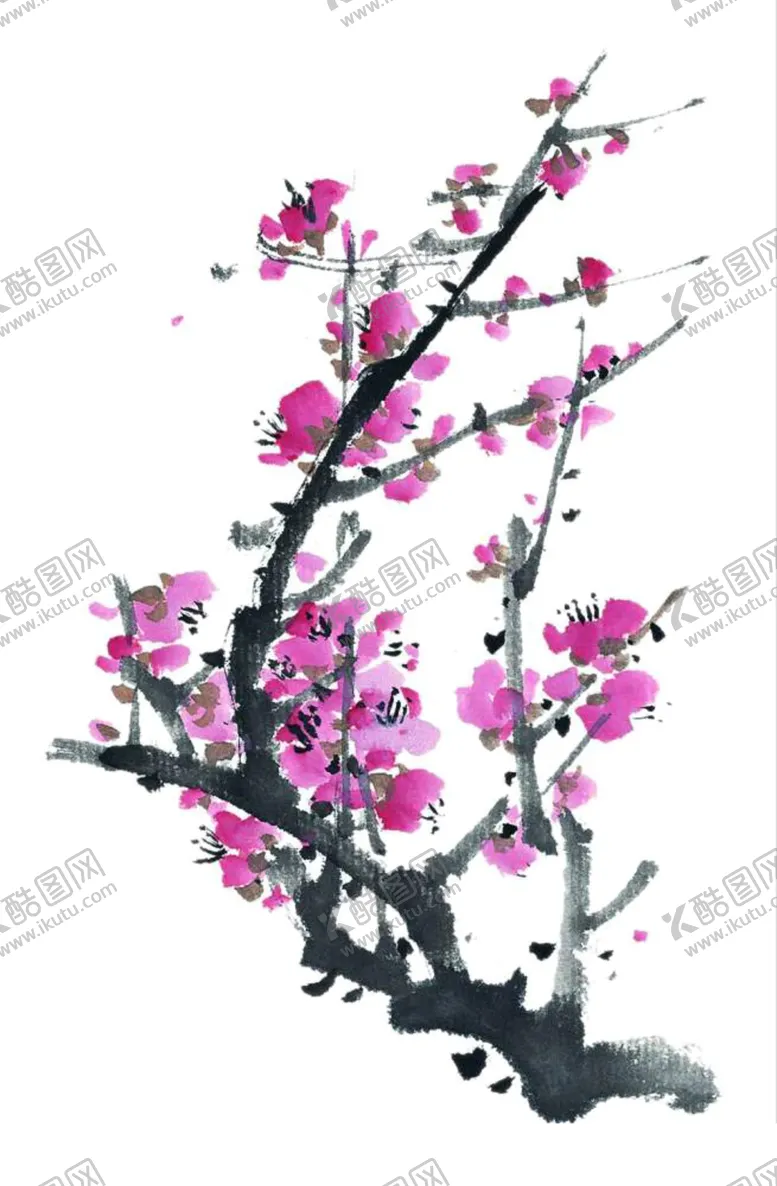 编号：12609409161053589682【酷图网】源文件下载-中国风水墨梅