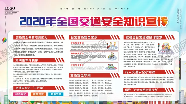 全国交通安全文明出行宣传日122宣传展板日