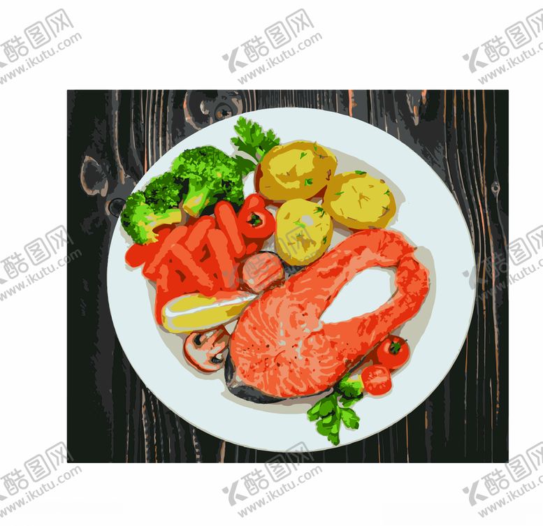 编号：84341409281639577106【酷图网】源文件下载-食物水果蔬菜拼盘