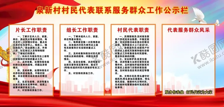 编号：99914001261709144672【酷图网】源文件下载-联系服务群众工作公示栏