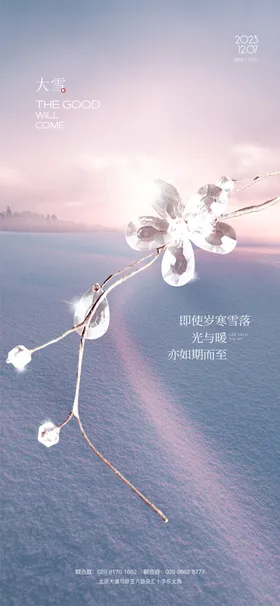 大雪节气海报质感意境二十四