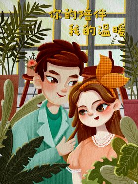 520情人节插画海报