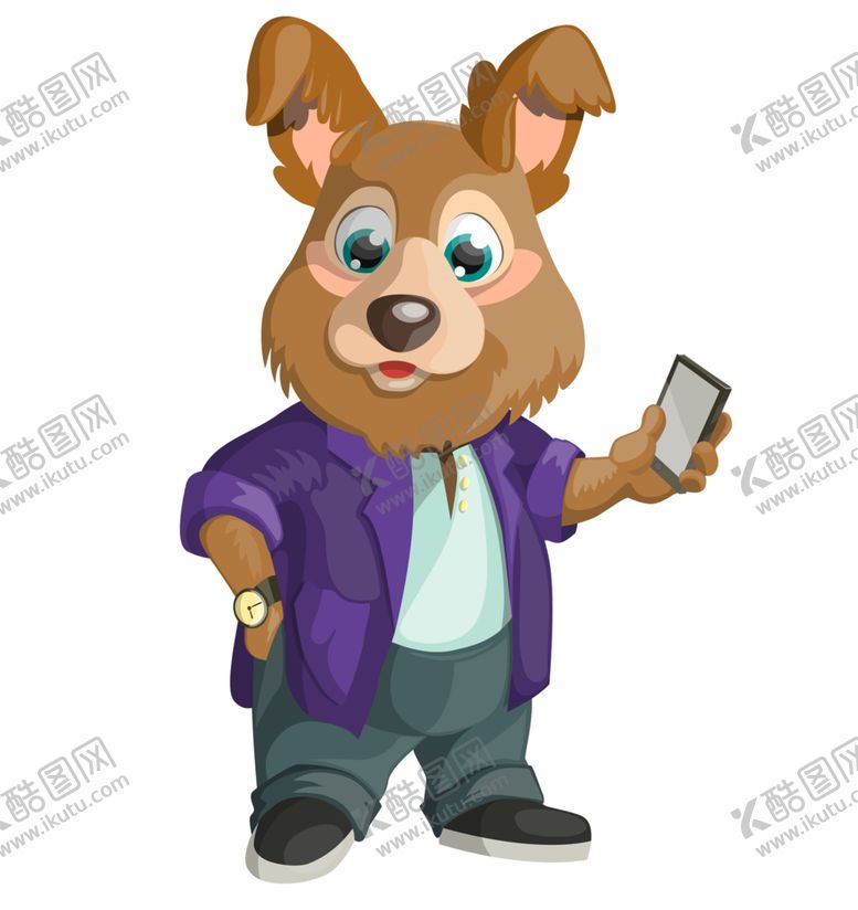 编号：23948207040700564050【酷图网】源文件下载-手持智能手机的狗