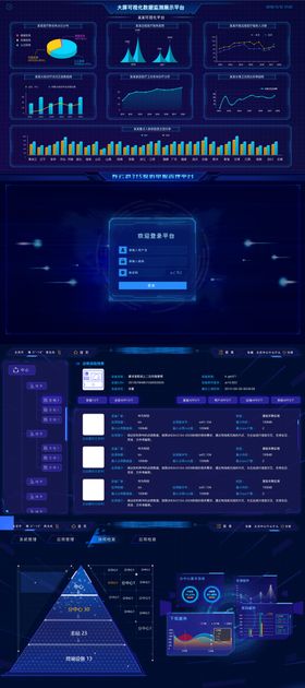 大屏可视化数据监测展示平台软件UI界