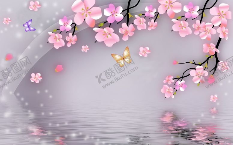 编号：58415405102301583390【酷图网】源文件下载-彩色梅花油画水纹