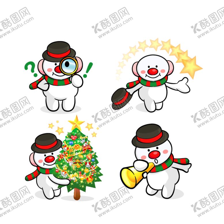 编号：85634512220404098510【酷图网】源文件下载-圣诞雪人图标素材