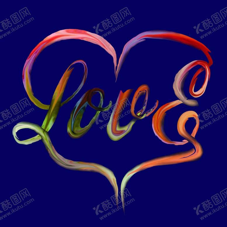 编号：82355410190238228913【酷图网】源文件下载-爱心love炫彩字母