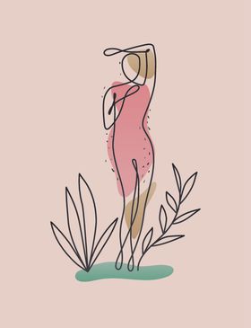 简笔抽象女人