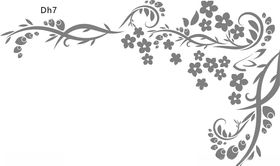 单角花矢量图硅藻泥图案