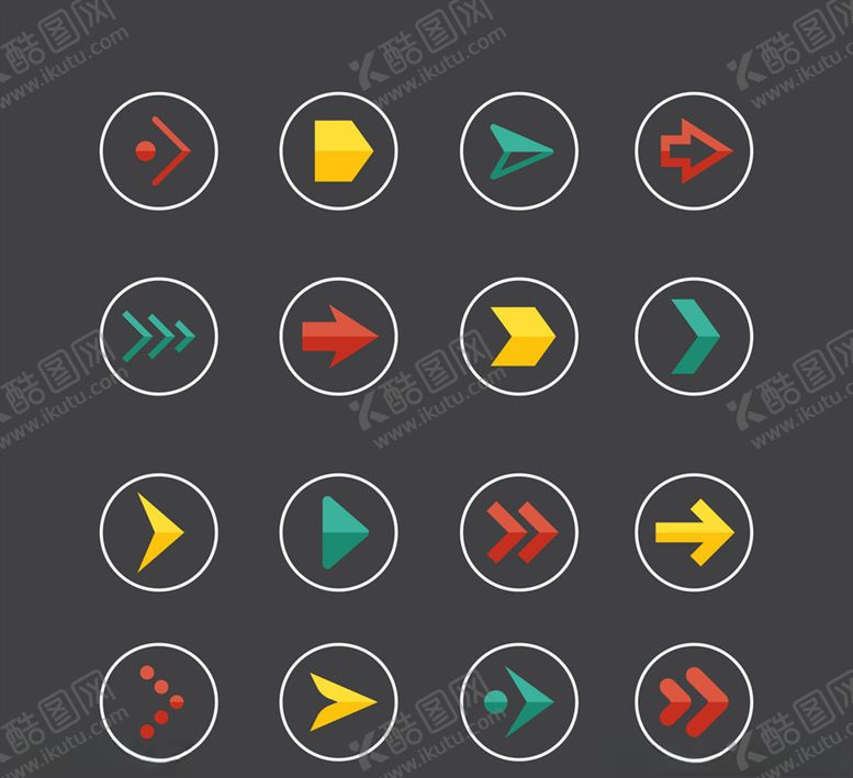 编号：37331607072100253027【酷图网】源文件下载-彩色圆形箭头图标矢量素材